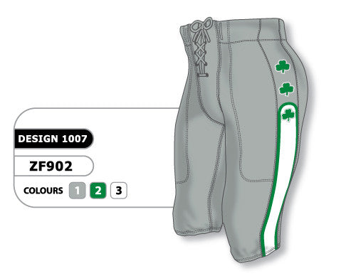 Athletic Knit Custom Sublimated Football Pant Design 1007 (ZF902-1007)